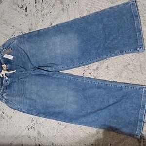 Pull-On Fit High-Rise Wide Leg Palazzo Jean